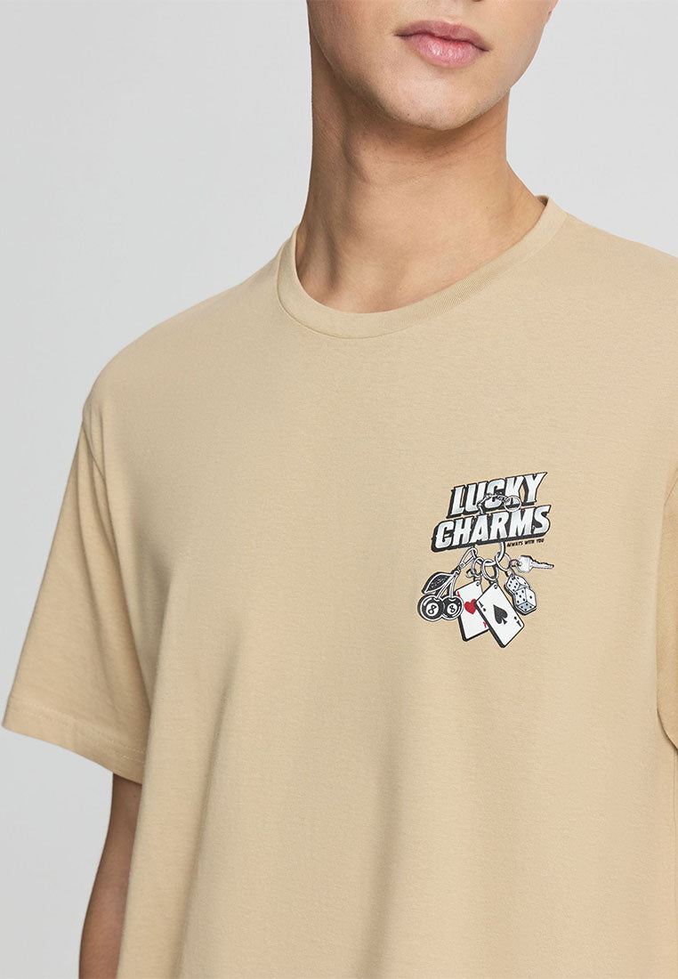 Men's Double-sided dice and card Print Tee