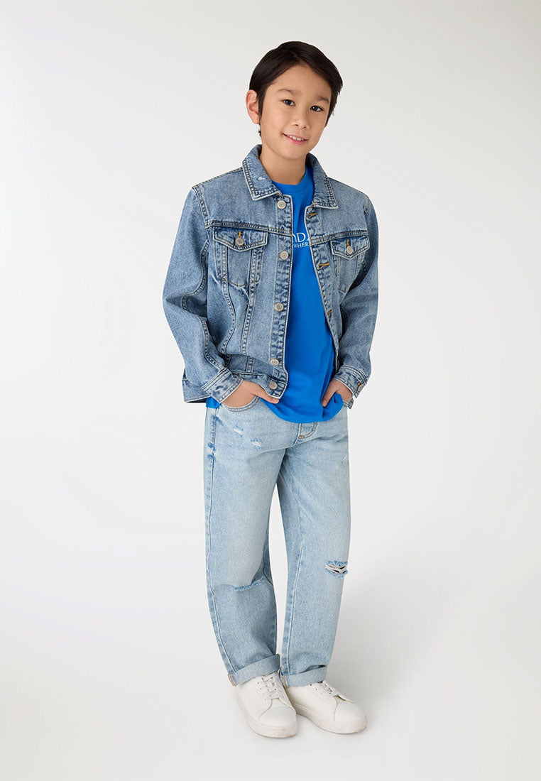 Ripped Drawstring Jogger Jeans for Boys