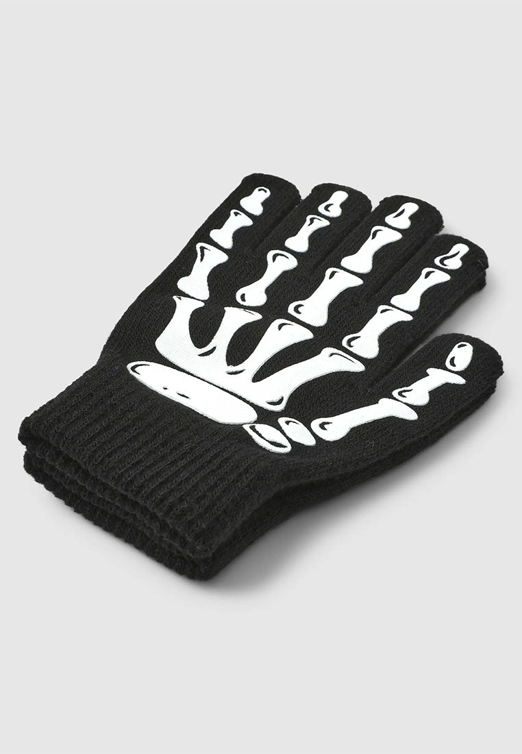 Gloves with skeleton print for Boys