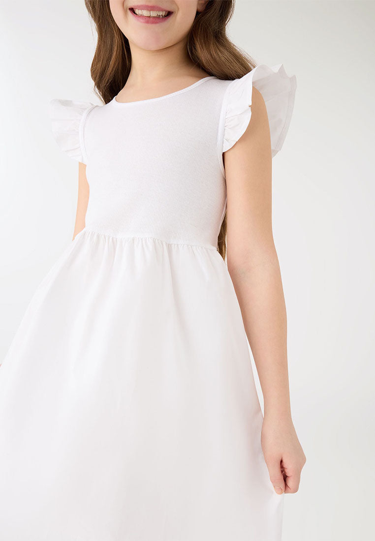 Skater Dress with Ruffle Sleeve for Girls