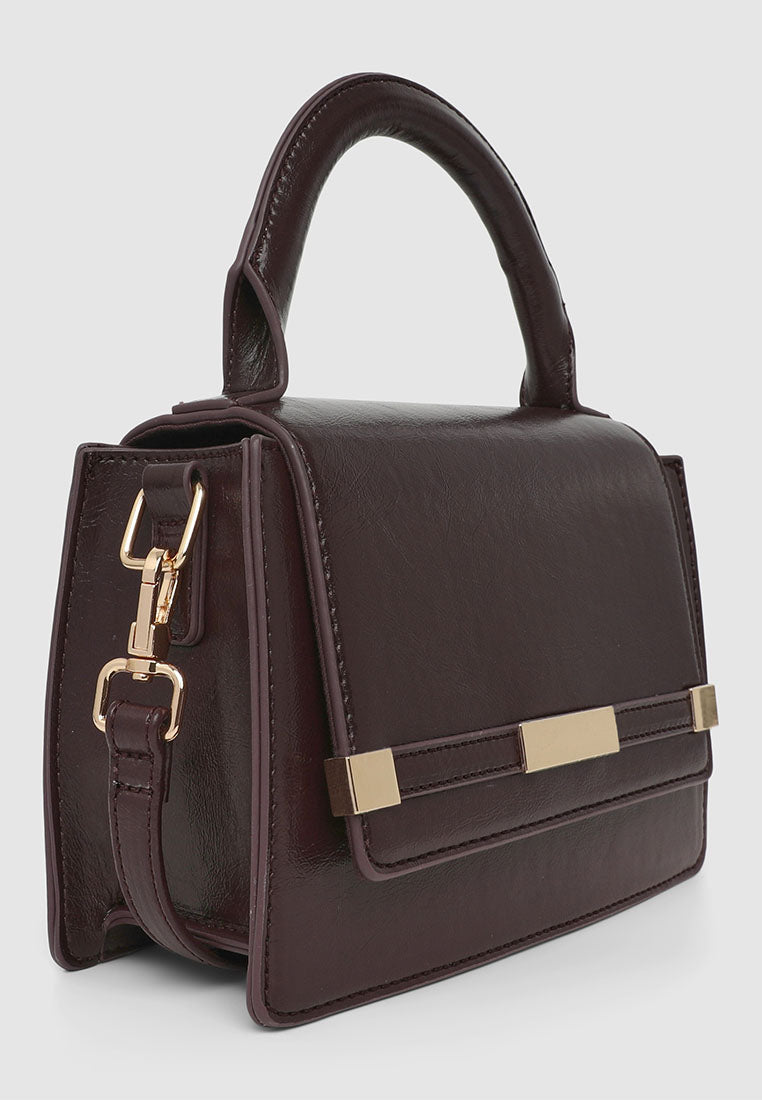 Women's Mini plain-colour bag with handle and adjustable shoulder strap