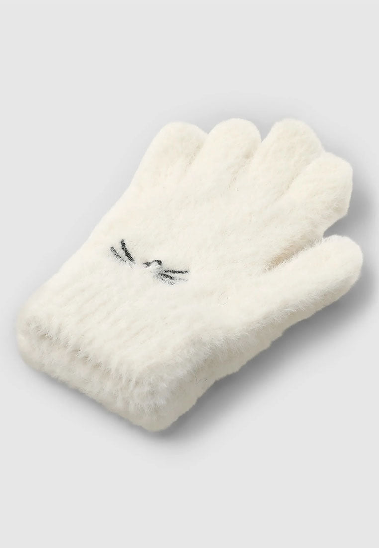 Gloves with animal embroidery for Girls