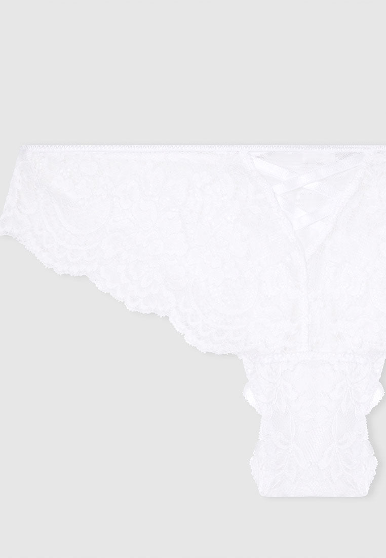 Women's Floral Lace Lace-Up Bikini Panties