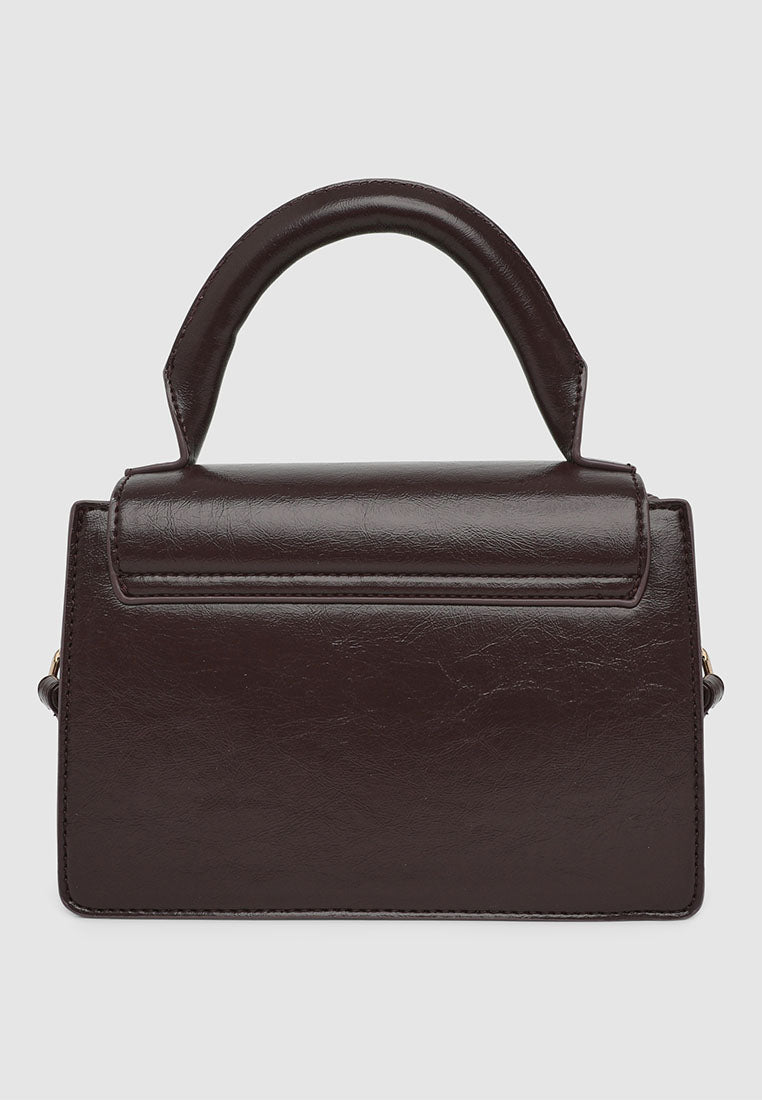 Women's Mini plain-colour bag with handle and adjustable shoulder strap