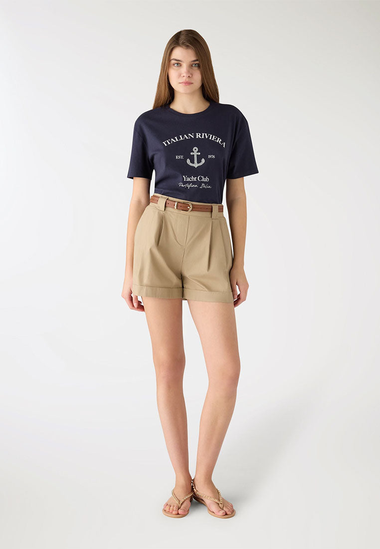 Women's Marine Print Short Sleeved T-shirt