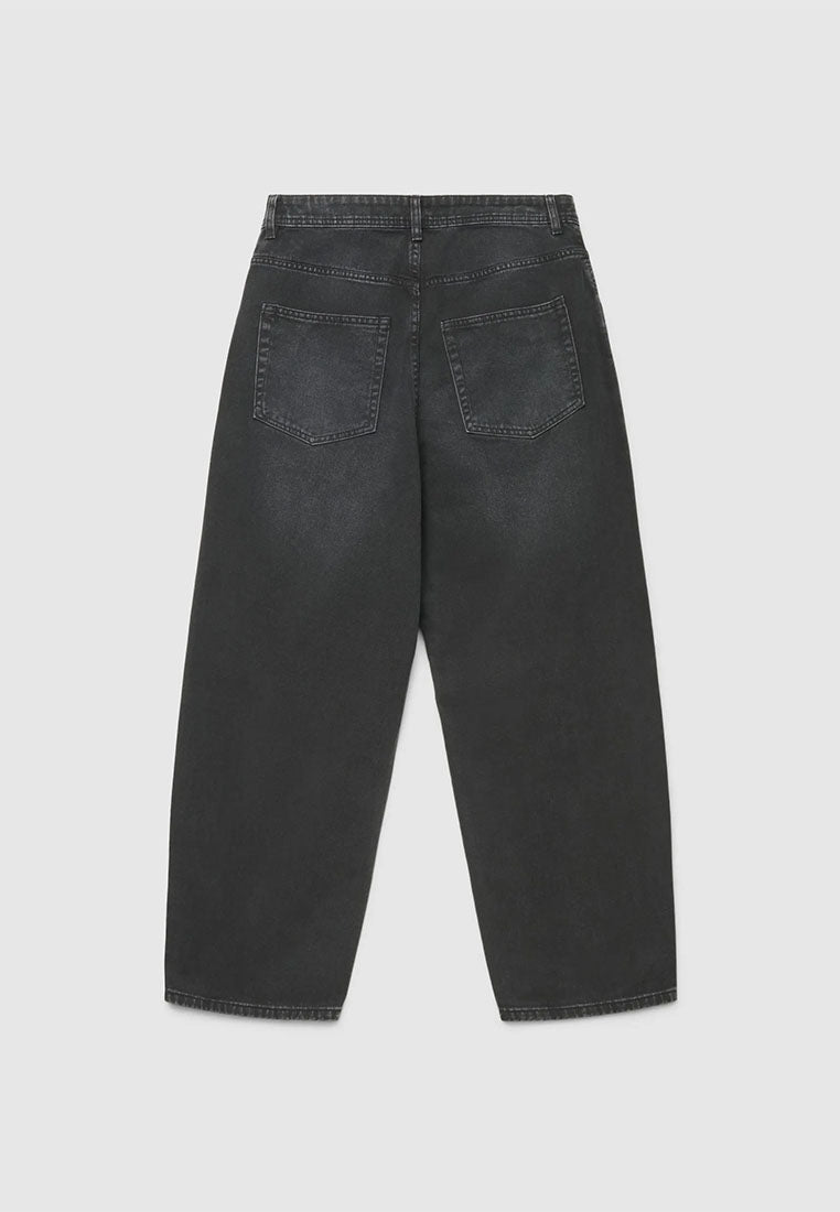 Men's Solid Color Balloon-cut Jeans