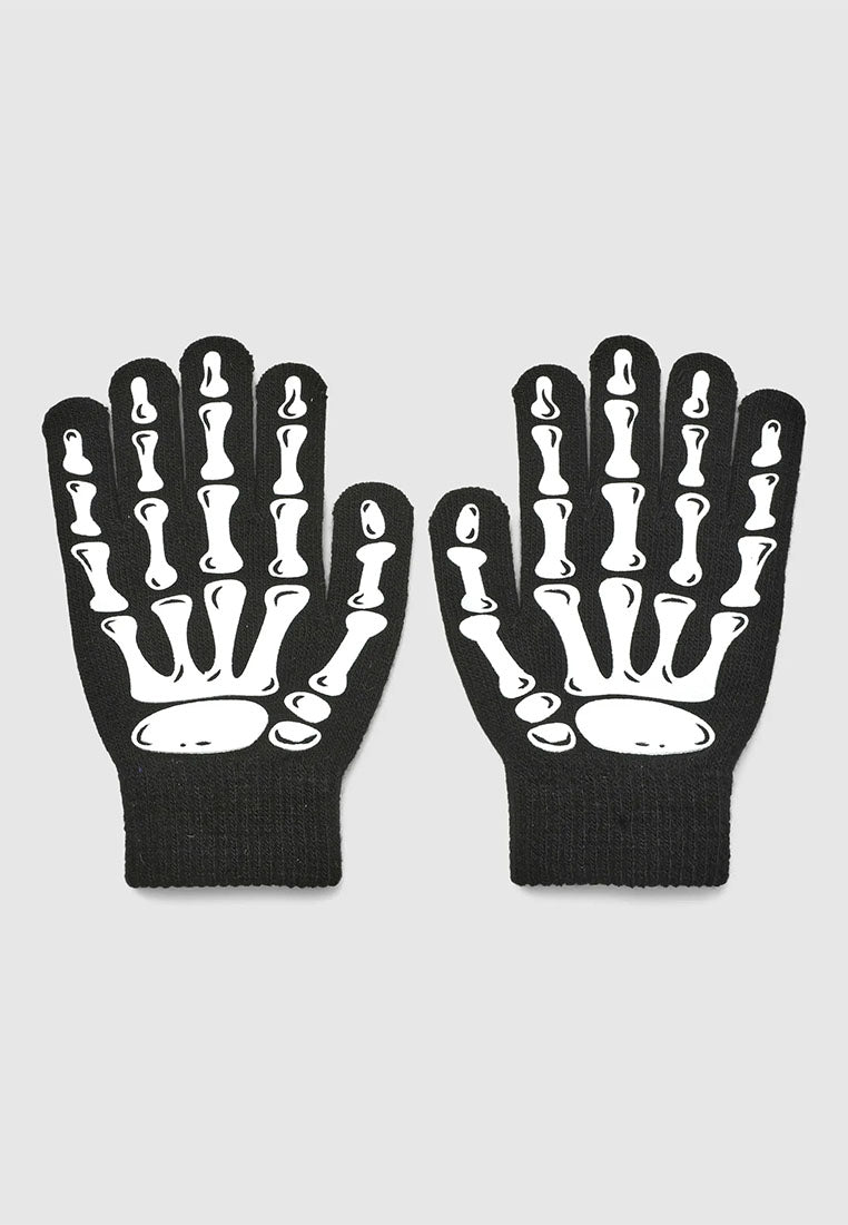 Gloves with skeleton print for Boys