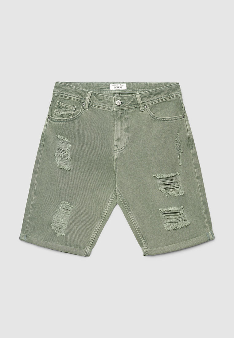 Men's Ripped Denim Shorts