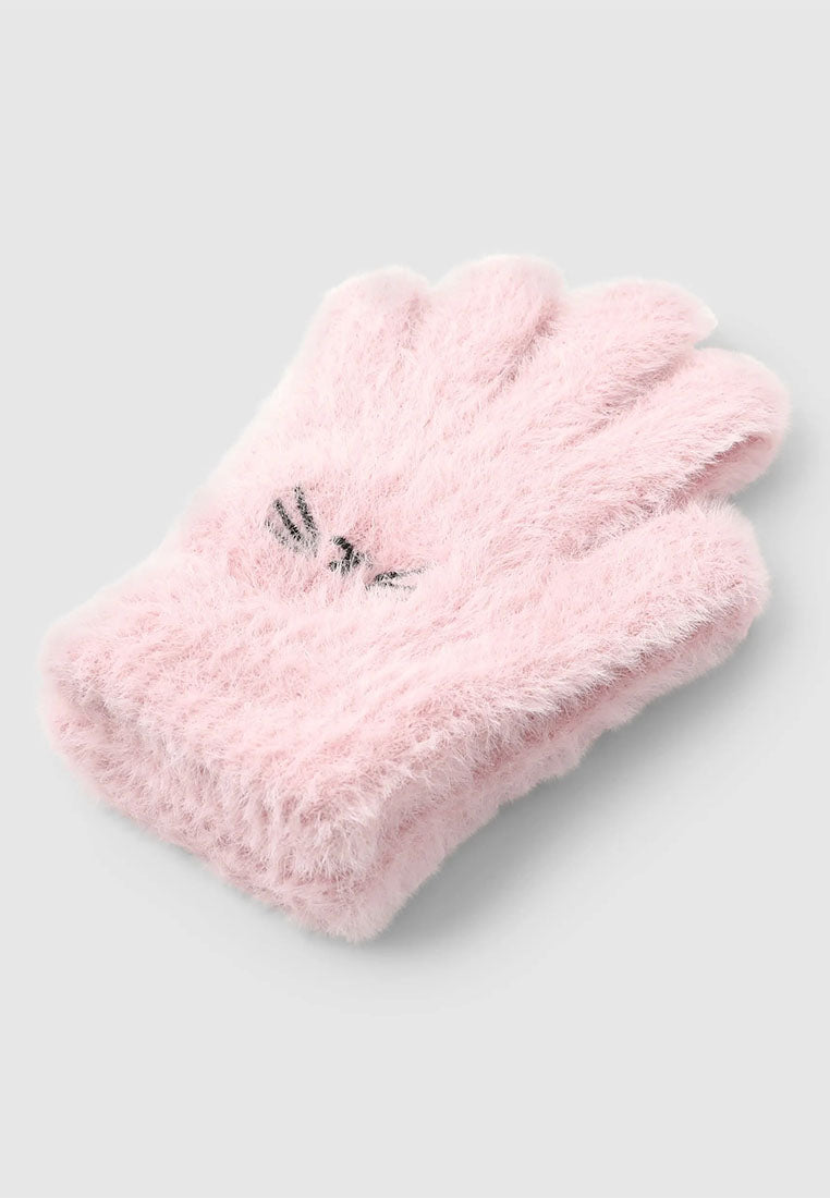 Gloves with animal embroidery for Girls