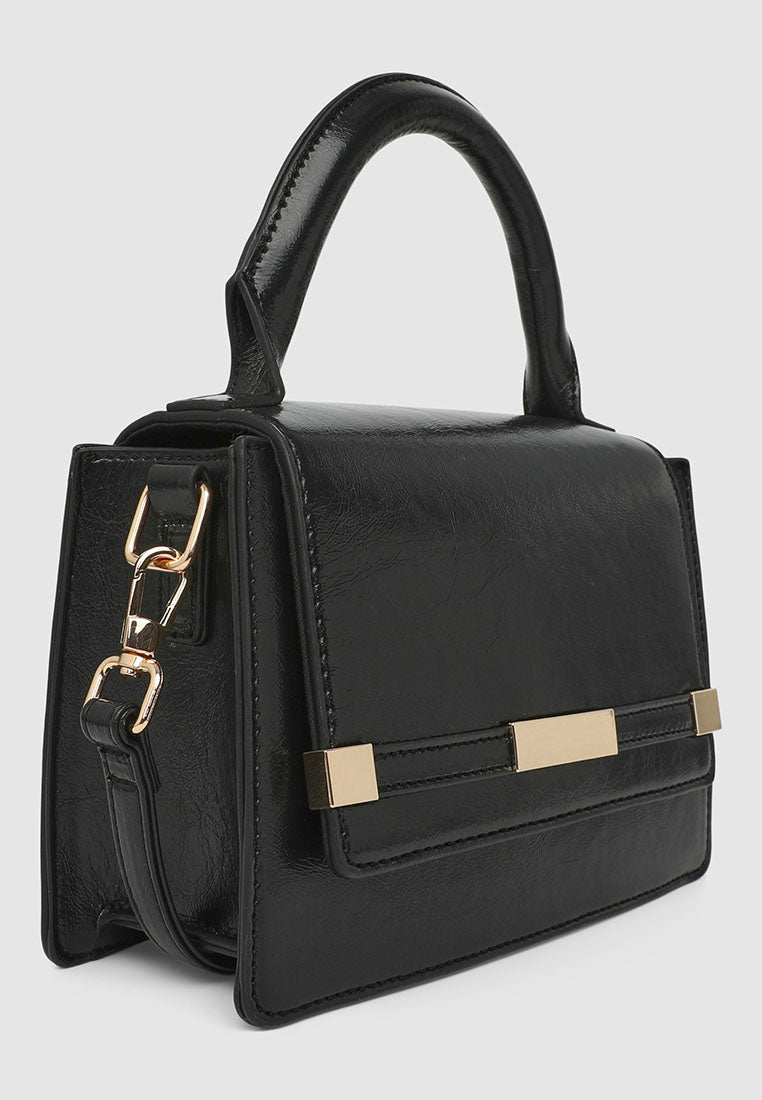 Women's Mini plain-colour bag with handle and adjustable shoulder strap