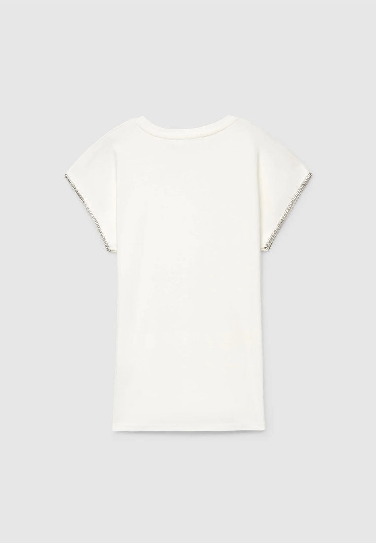Women's Rhinestone Sleeve T-shirt