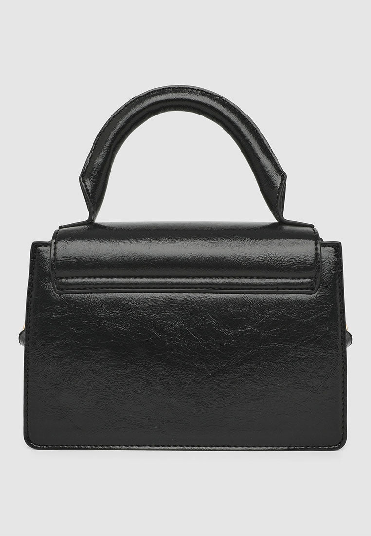 Women's Mini plain-colour bag with handle and adjustable shoulder strap