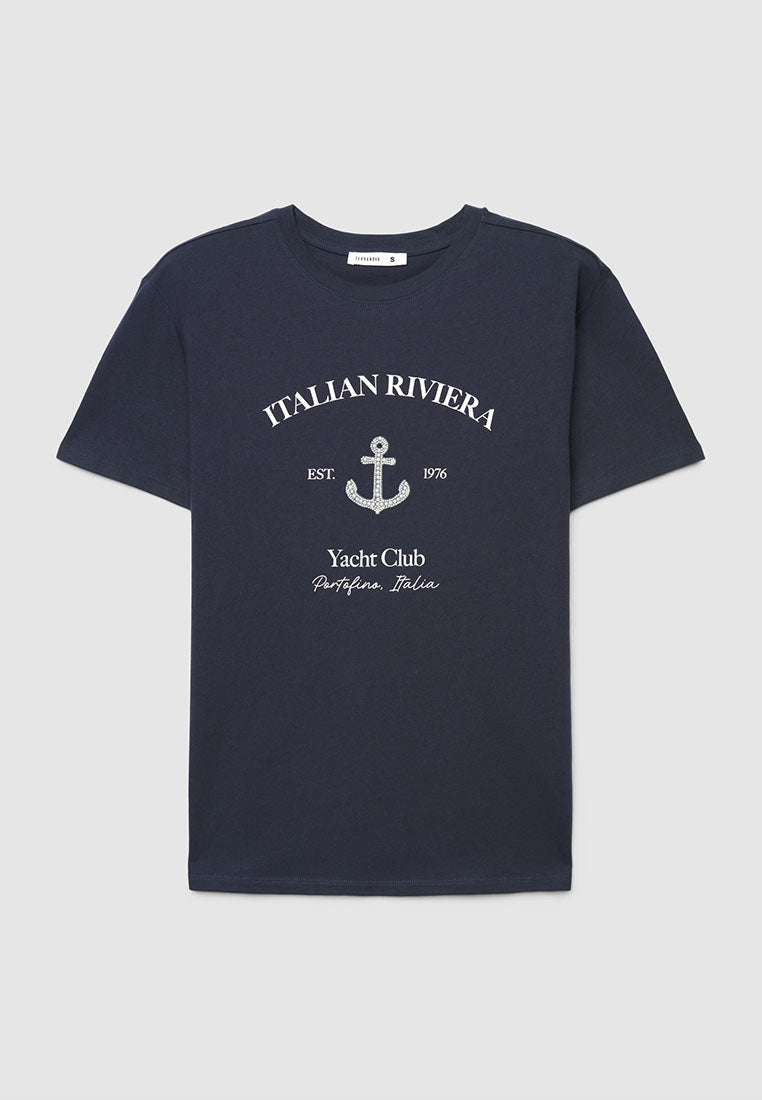 Women's Marine Print Short Sleeved T-shirt