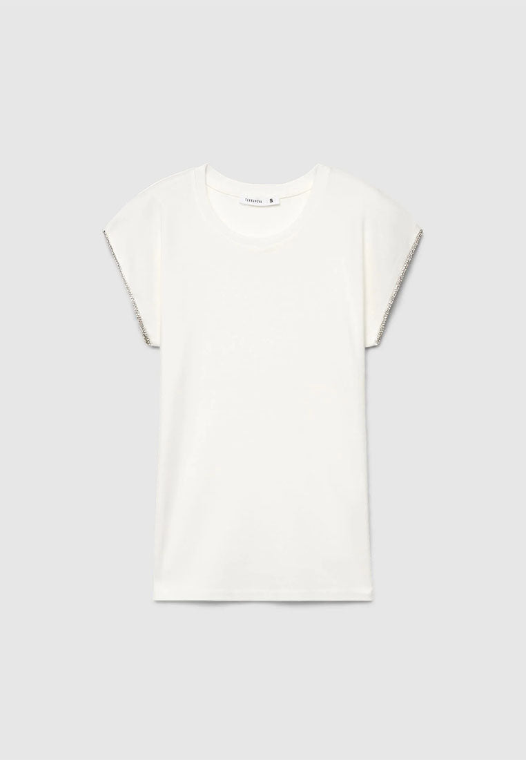 Women's Rhinestone Sleeve T-shirt