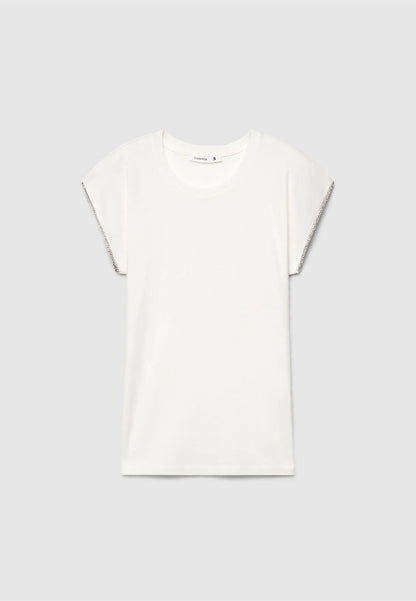 Women's Rhinestone Sleeve T-shirt