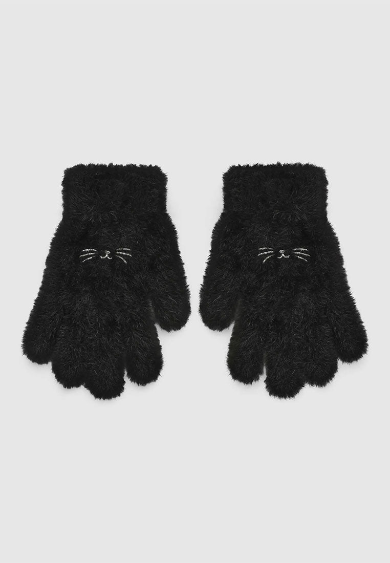 Gloves with animal embroidery for Girls