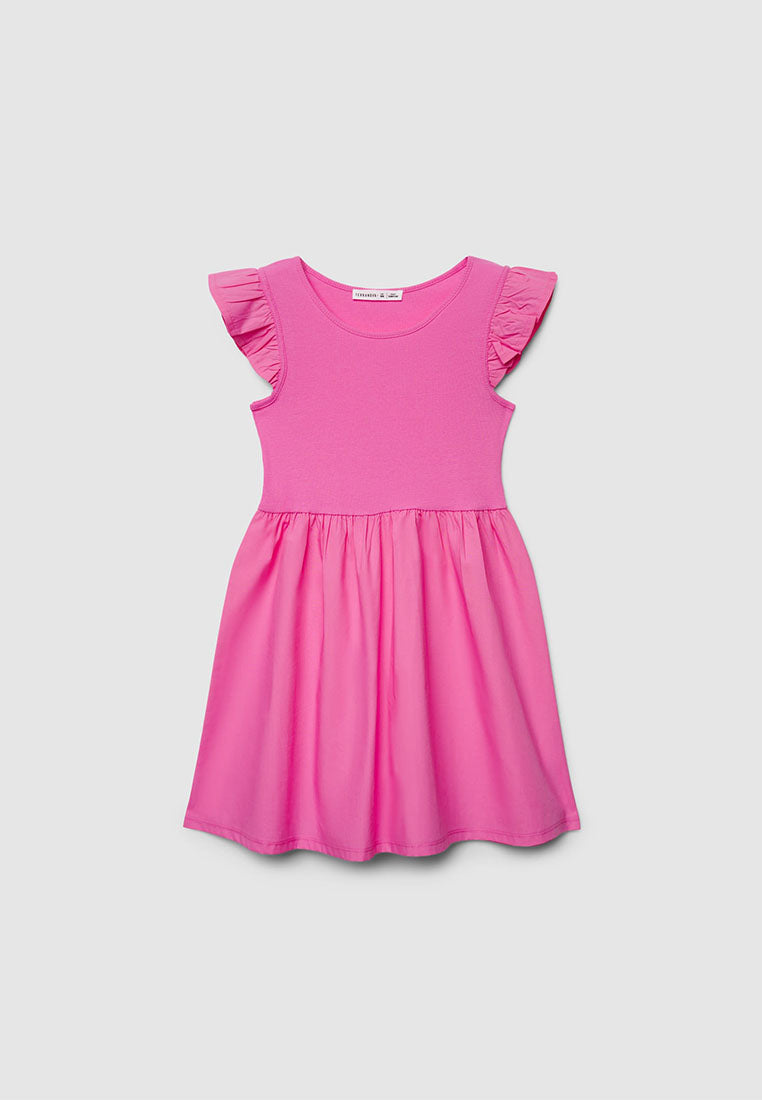 Skater Dress with Ruffle Sleeve for Girls