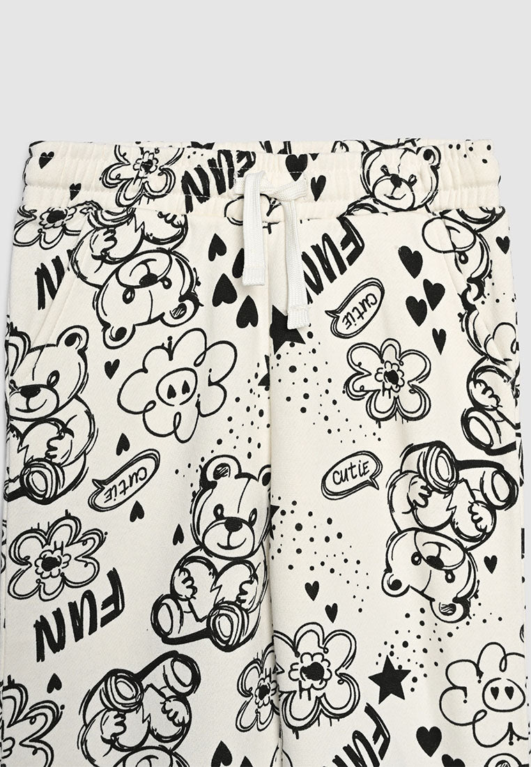 Sketched Doodle Sweatpants for Girls