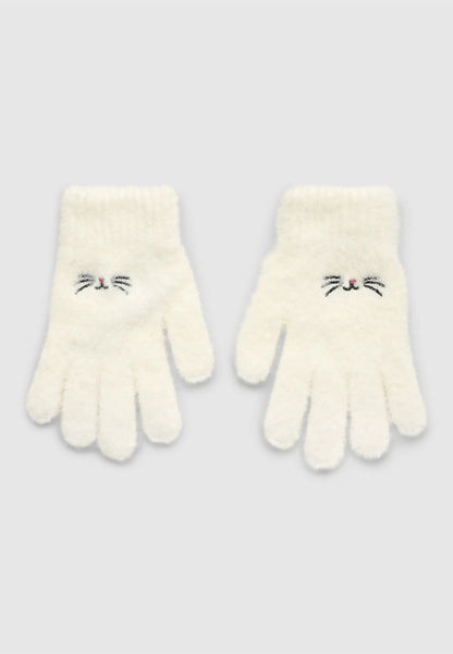 Gloves with animal embroidery for Girls