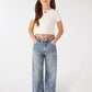Rhinestone Bow Distressed Jeans for Girls