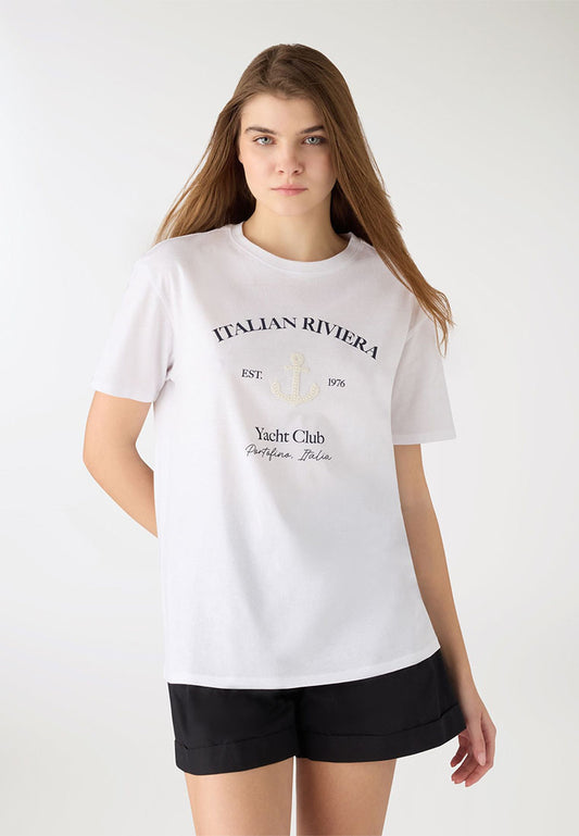 Women's Marine Print Short Sleeved T-shirt