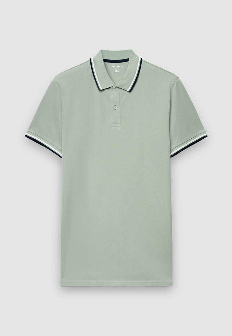 Men's Contrasting Trim Polo T-Shirt