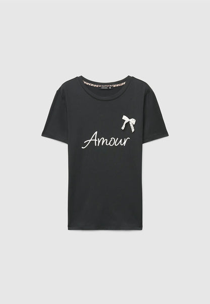 Women's Lace bow Fitted T-shirt