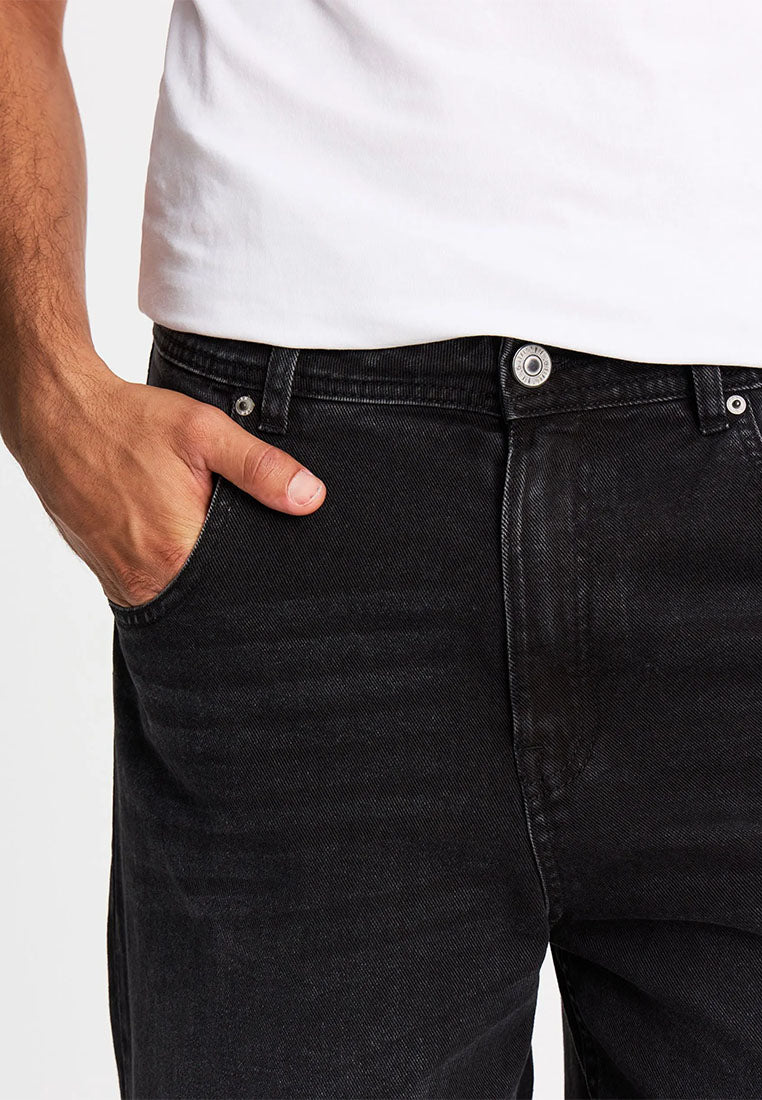 Men's Solid Color Balloon-cut Jeans