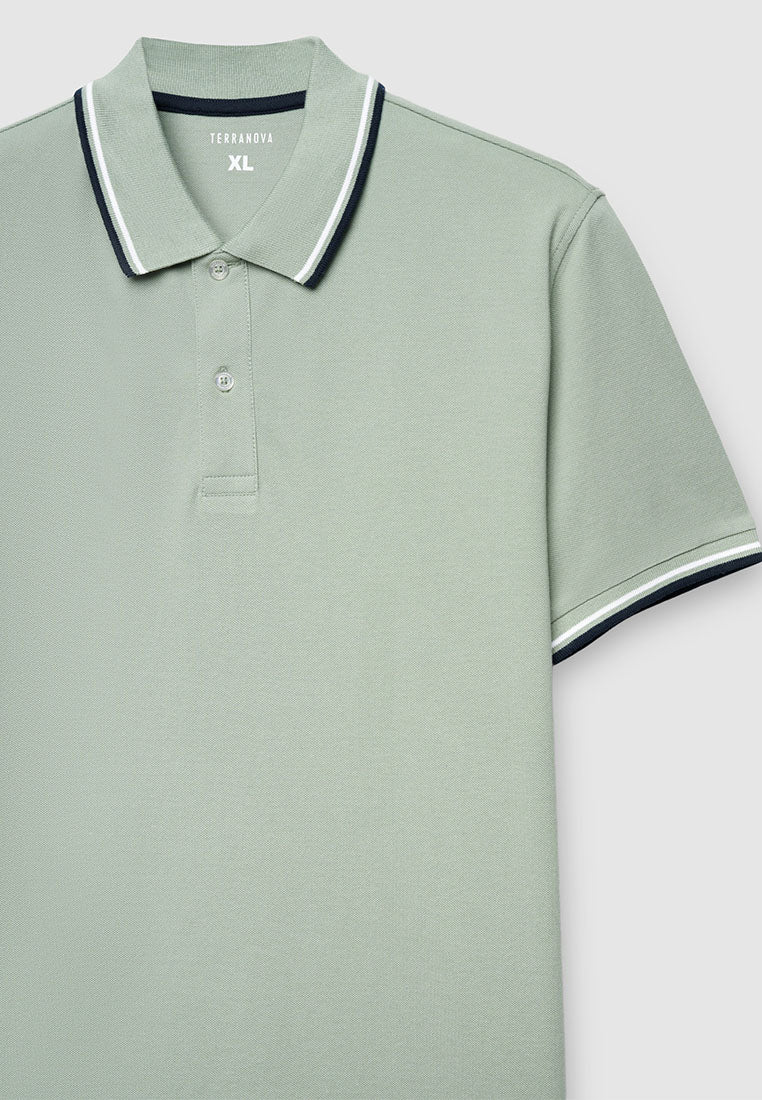 Men's Contrasting Trim Polo T-Shirt