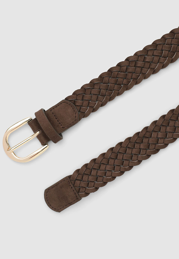 Women's Solid colour braided belt