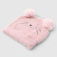 Furry hat with ears and embroidery for Girls