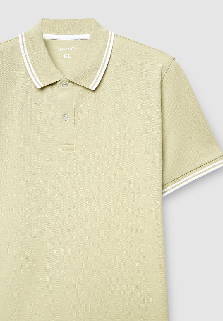 Men's Contrasting Trim Polo T-Shirt