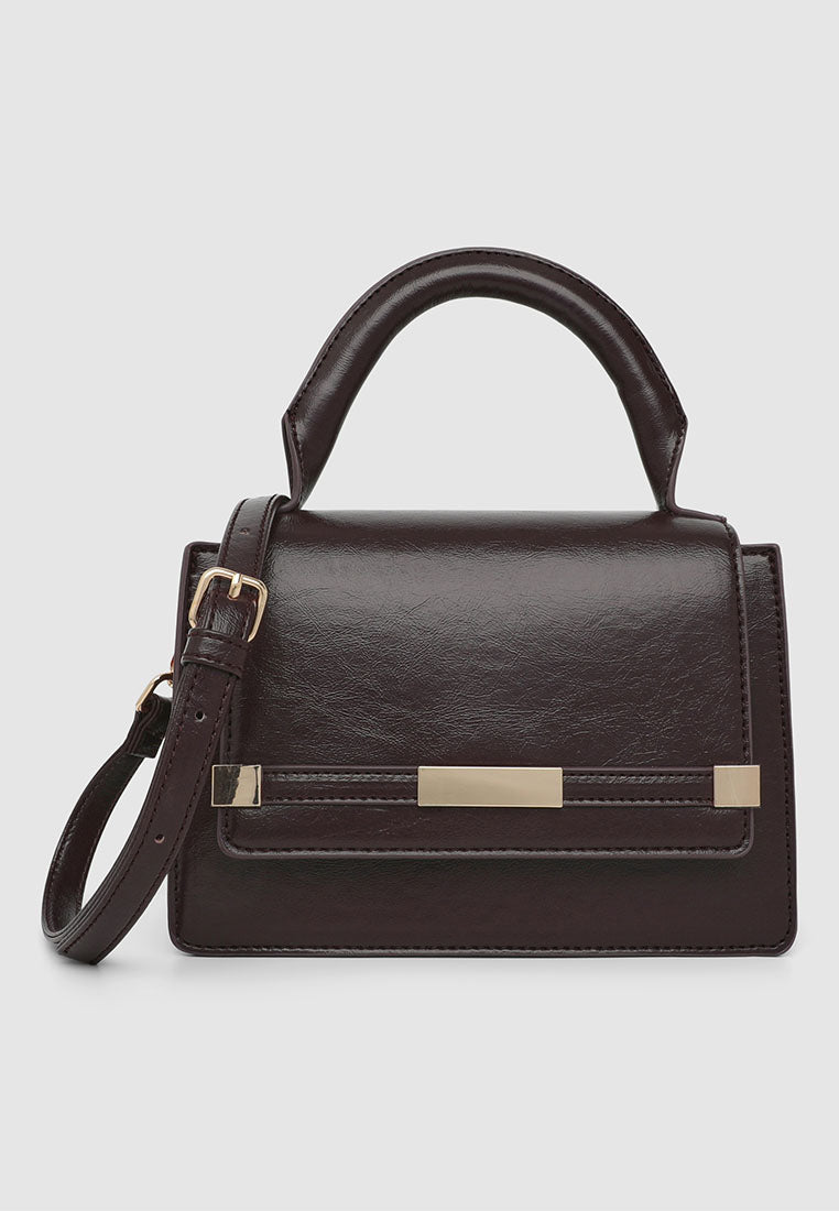 Women's Mini plain-colour bag with handle and adjustable shoulder strap