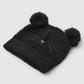 Furry hat with ears and embroidery for Girls