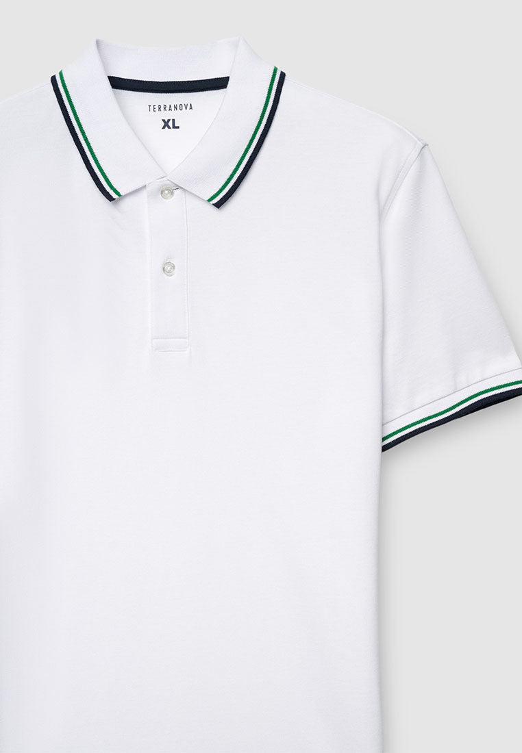 Men's Contrasting Trim Polo T-Shirt