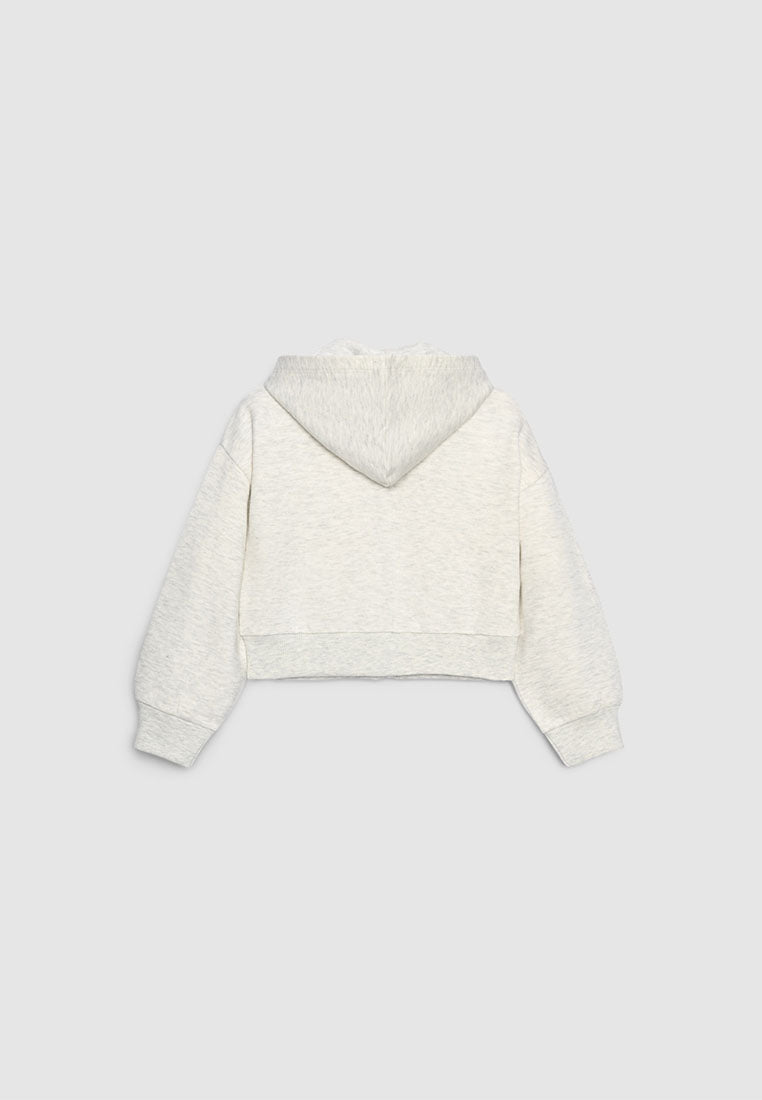 Cropped NYC Graphic Zip-Up Hoodie for Girls