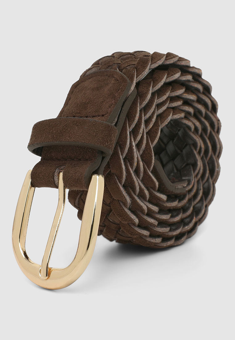 Women's Solid colour braided belt