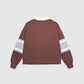 Women's College-Style Striped Polo Sweatshirt