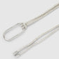 Women's Shiny effect chain belt with ring