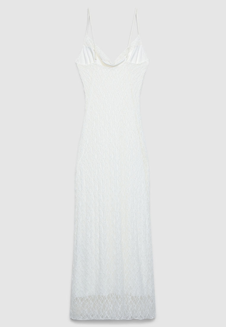 Women's Lace Cowl-Neck Maxi Dress