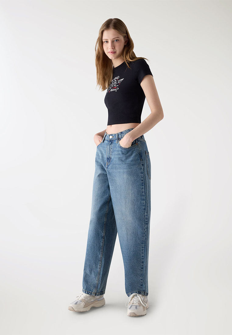 Womens Balloon-Cut Jeans
