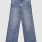 Rhinestone Bow Distressed Jeans for Girls