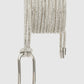Women's Shiny effect chain belt with ring