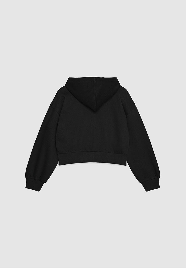Cropped NYC Graphic Zip-Up Hoodie for Girls