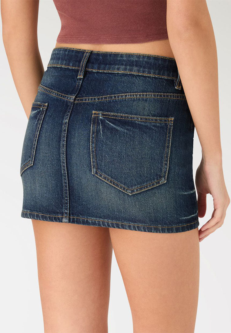 Women's Denim Mini Skirt with Pockets