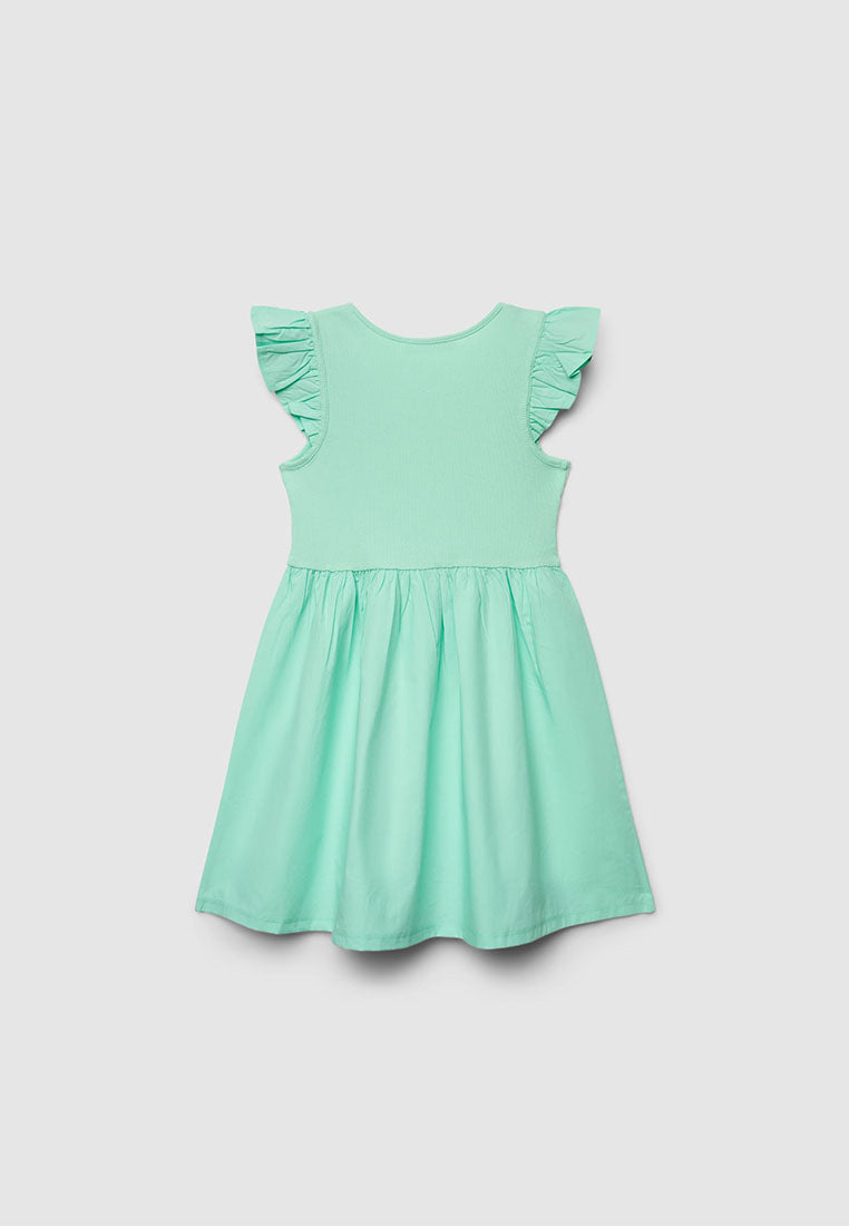 Skater Dress with Ruffle Sleeve for Girls