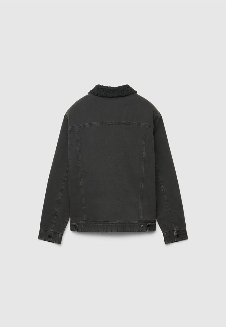 Men's Padded trucker jacket with teddy collar