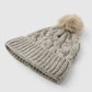 Women's Braided beanie with shimmering pompom