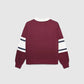 Women's College-Style Striped Polo Sweatshirt