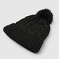 Women's Braided beanie with shimmering pompom